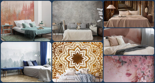 a beautiful collage of wall murals for the bedroom by artfulprivacy