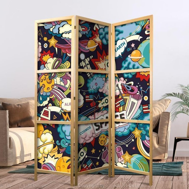 3 Panels Nursery Room Japanese Screens-ArtfulPrivacy