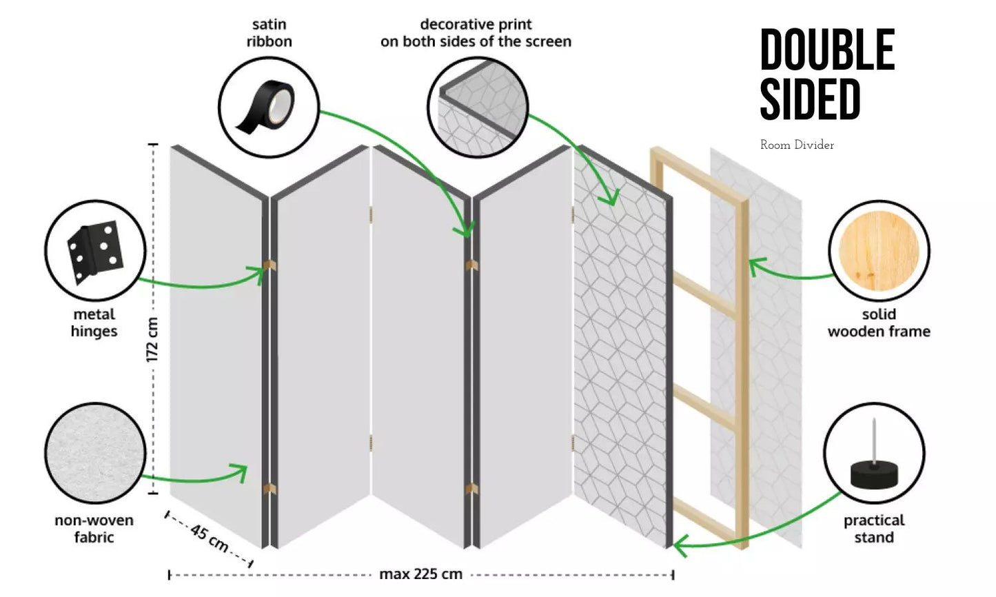 Room Divider - Blooming Peonies - Charismatic Flowers Bathed in Sunlight