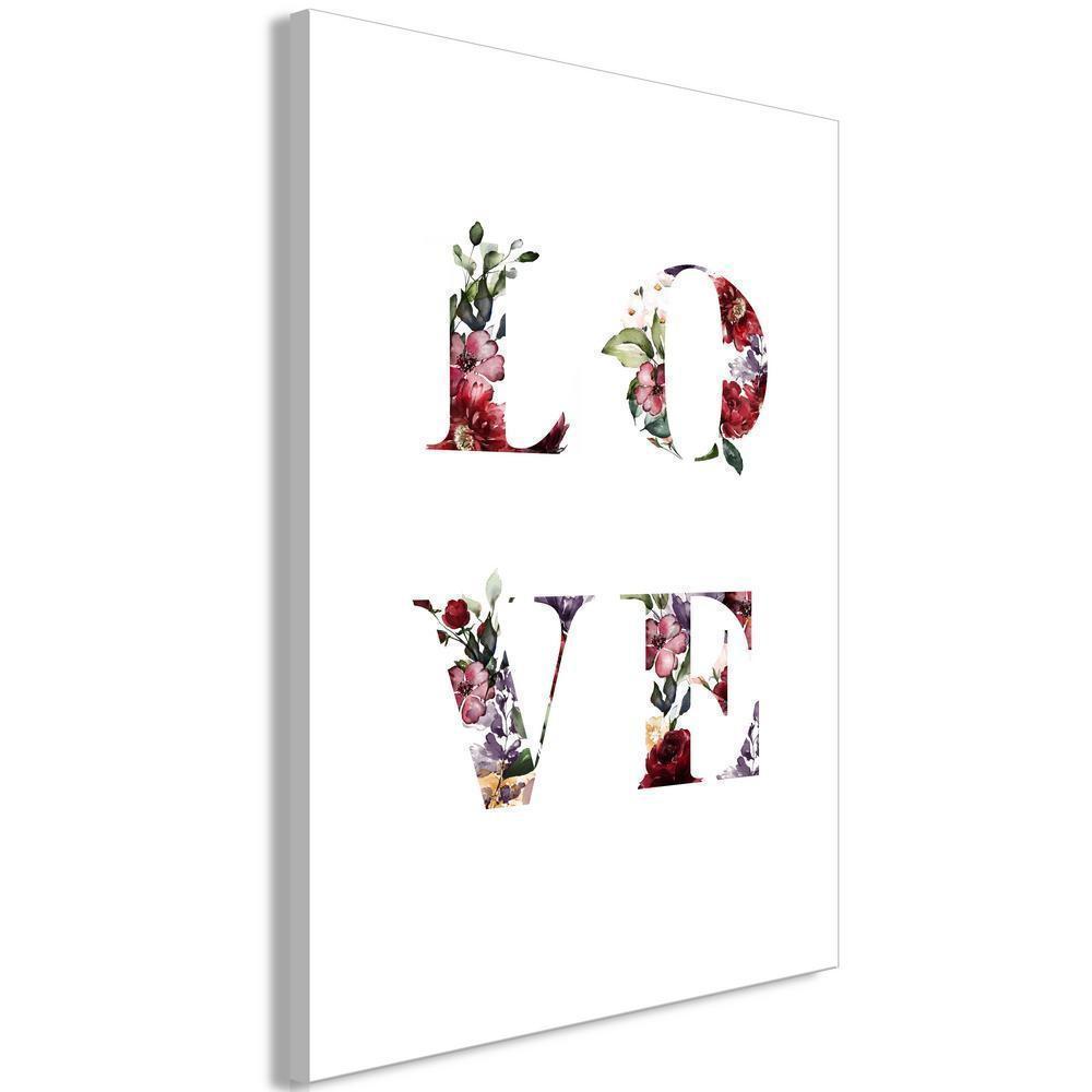 Canvas Print - Love in Flowers (1 Part) Vertical-ArtfulPrivacy-Wall Art Collection