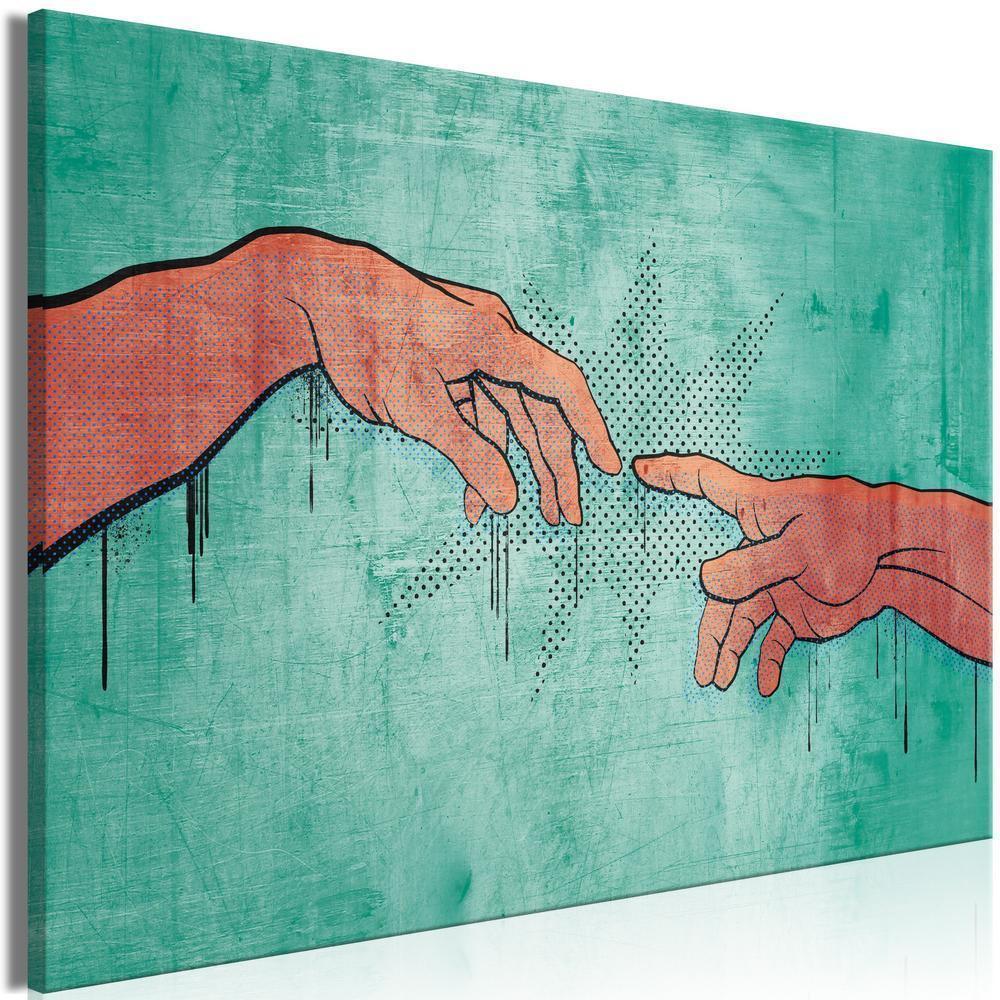 Canvas Print - Electrifying Touch (1 Part) Wide-ArtfulPrivacy-Wall Art Collection