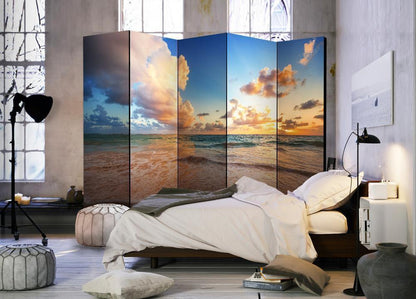 Decorative partition-Room Divider - Morning by the Sea II-Folding Screen Wall Panel by ArtfulPrivacy