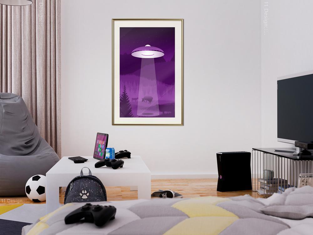 Abstract Poster Frame - Flying Saucer-artwork for wall with acrylic glass protection