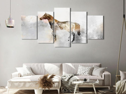 Canvas Print - Fiery Steed (5 Parts) Wide-ArtfulPrivacy-Wall Art Collection