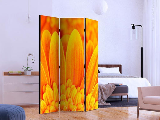 Decorative partition-Room Divider - Yellow gerbera daisies-Folding Screen Wall Panel by ArtfulPrivacy