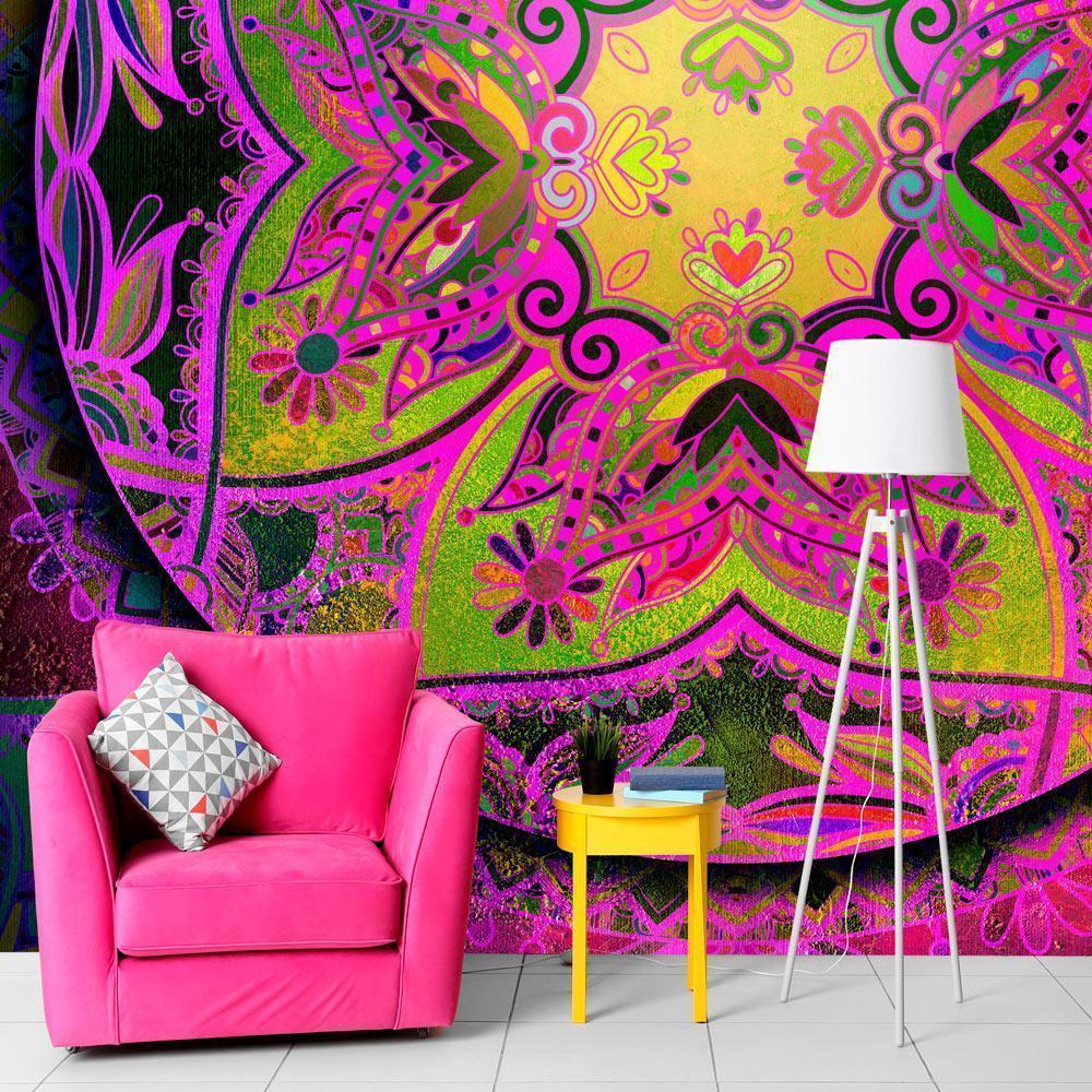 Wall Mural - Mandala: Pink Expression-Wall Murals-ArtfulPrivacy