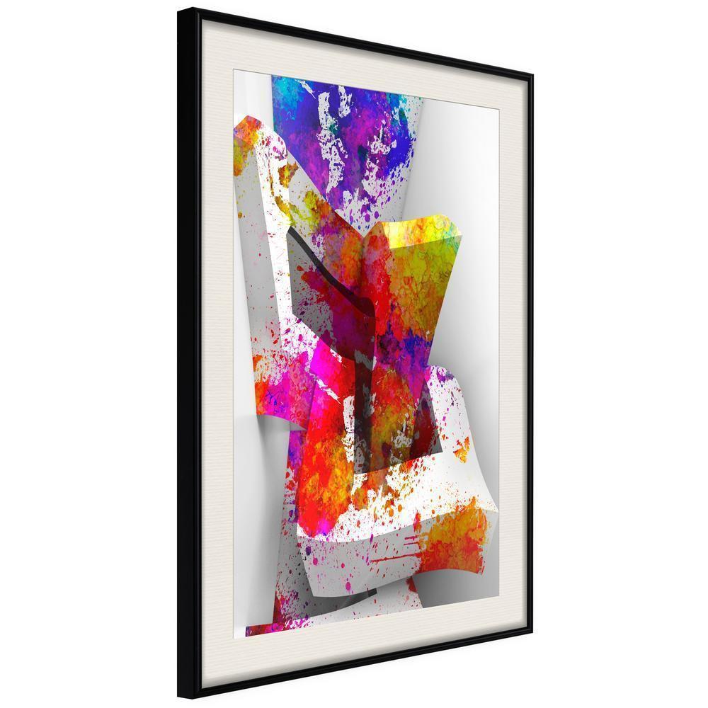 Abstract Poster Frame - Colours and Shapes-artwork for wall with acrylic glass protection