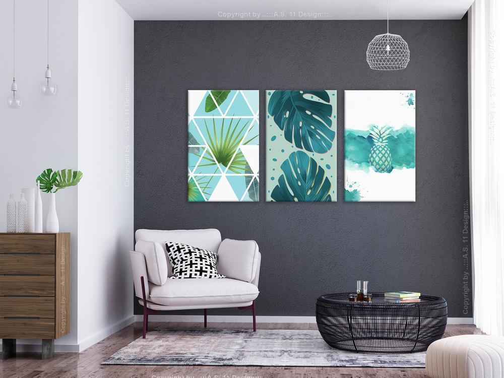 Canvas Print - Turquoise Tones (3 Parts)-ArtfulPrivacy-Wall Art Collection