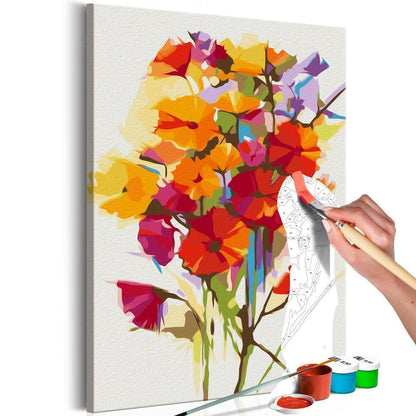 Start learning Painting - Paint By Numbers Kit - Summer Flowers - new hobby
