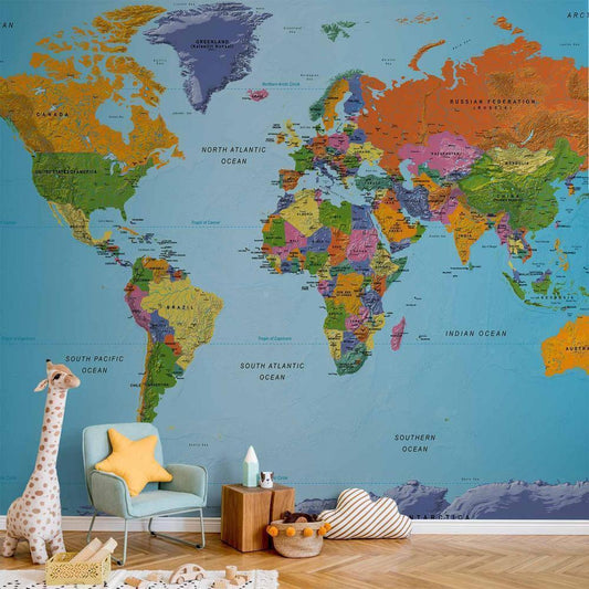 Wall Mural - World Map: Colourful Geography