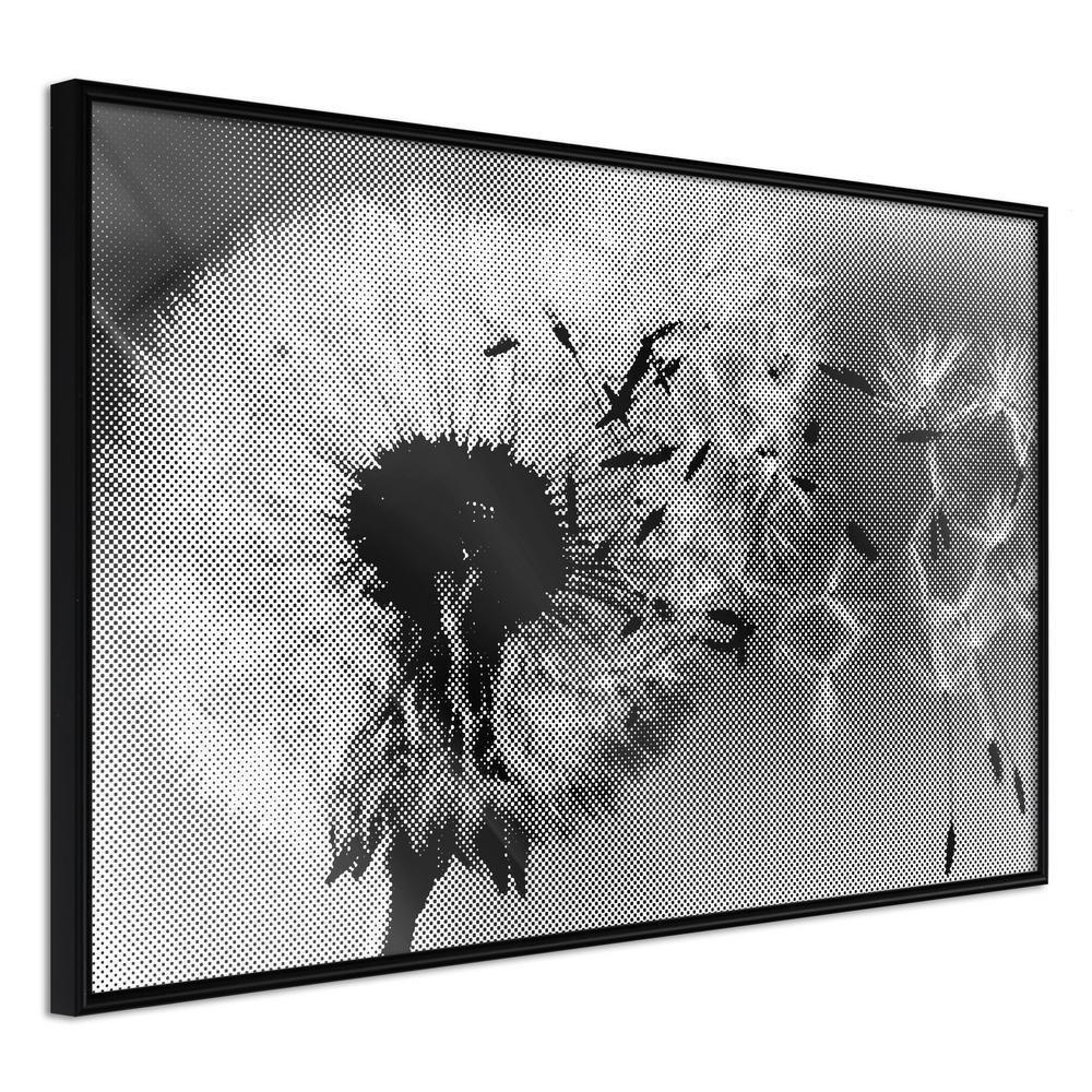 Botanical Wall Art - Dandelion in the Wind-artwork for wall with acrylic glass protection