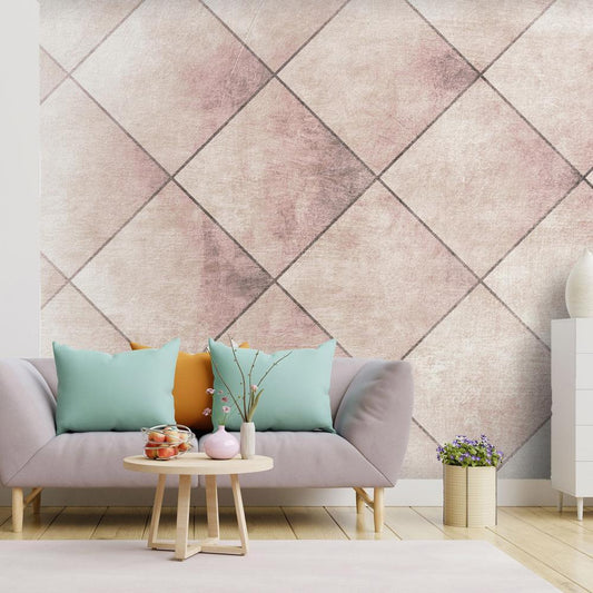Wall Mural - Perfect cuts - geometric symmetrical tiled pattern with pattern-Wall Murals-ArtfulPrivacy