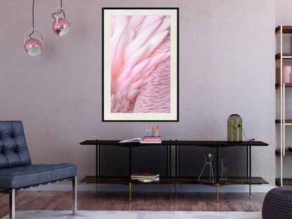 Abstract Poster Frame - Pink Feathers-artwork for wall with acrylic glass protection