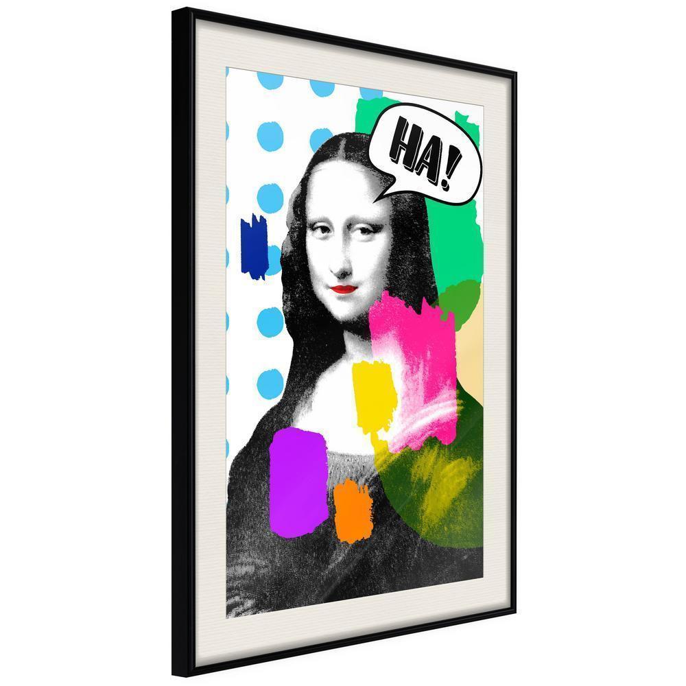 Urban Art Frame - Mona Lisa's Laughter-artwork for wall with acrylic glass protection