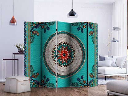 Decorative partition-Room Divider - Folk inspiration II-Folding Screen Wall Panel by ArtfulPrivacy