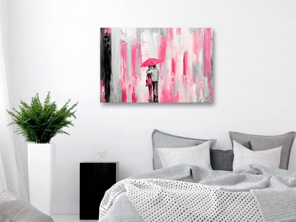 Canvas Print - Umbrella in Love (1 Part) Wide Pink-ArtfulPrivacy-Wall Art Collection