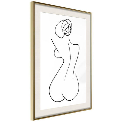 Black and White Framed Poster - Hourglass-artwork for wall with acrylic glass protection