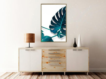 Botanical Wall Art - Turquoise Monstera I-artwork for wall with acrylic glass protection