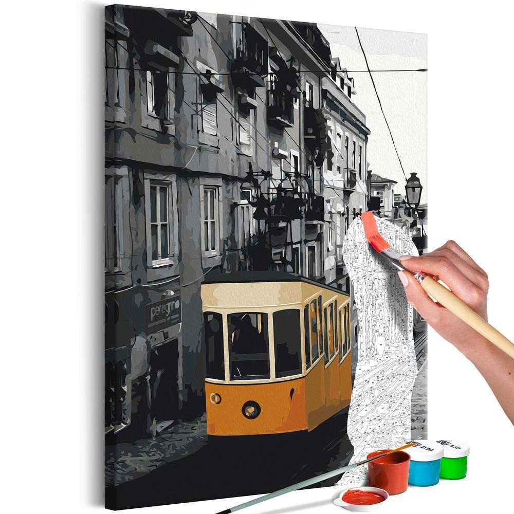 Start learning Painting - Paint By Numbers Kit - Tram in Lisbon - new hobby