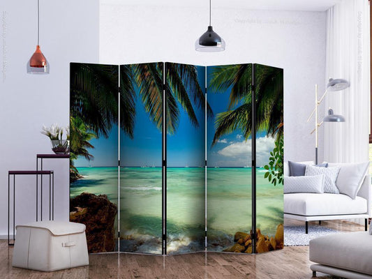 Decorative partition-Room Divider - Relaxing on the beach II-Folding Screen Wall Panel by ArtfulPrivacy