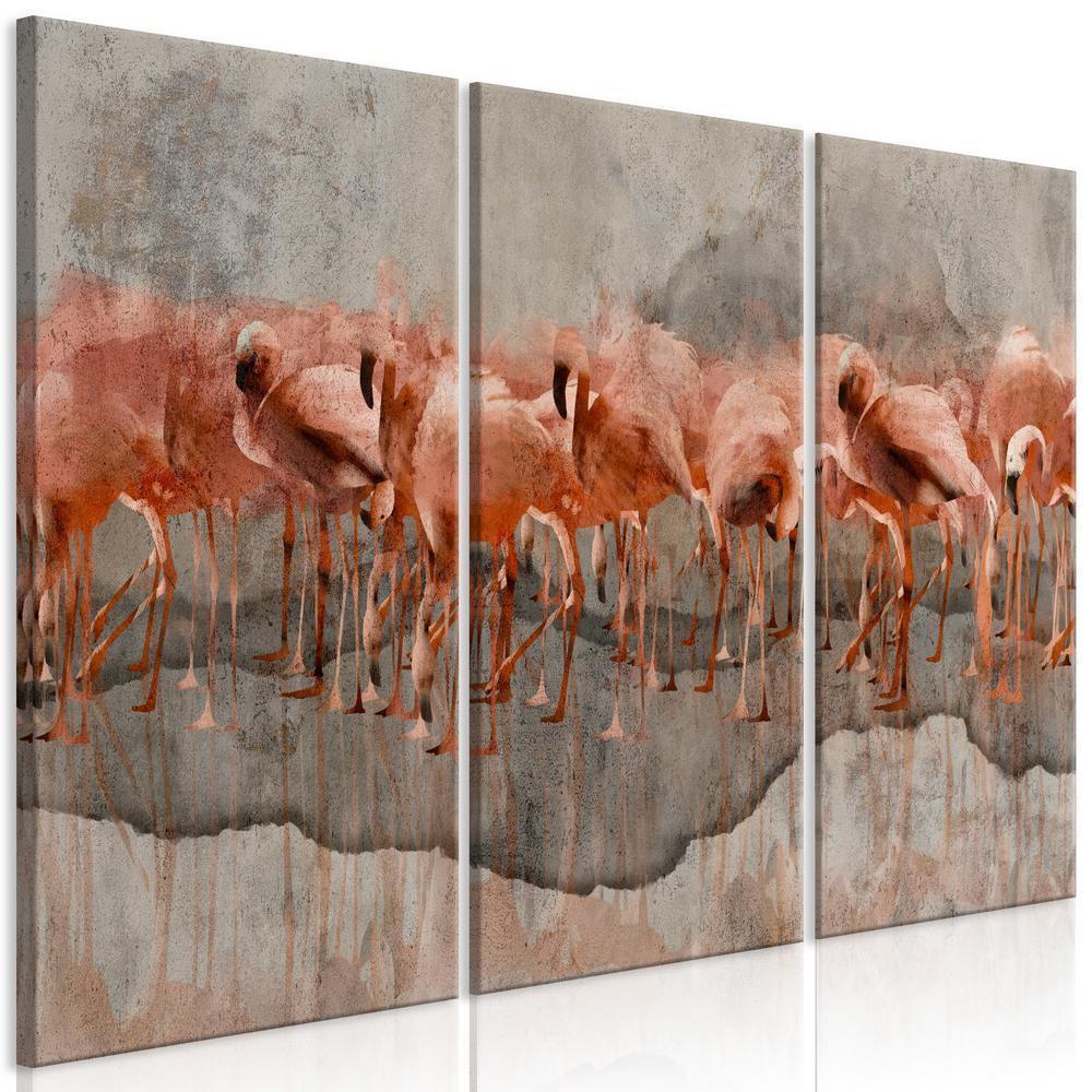 Canvas Print - Flamingo Lake (3 Parts)-ArtfulPrivacy-Wall Art Collection