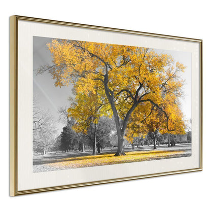 Botanical Wall Art - Golden Tree-artwork for wall with acrylic glass protection