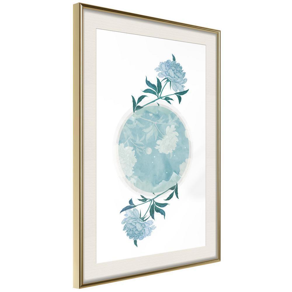 Botanical Wall Art - World in Shades of Blue-artwork for wall with acrylic glass protection