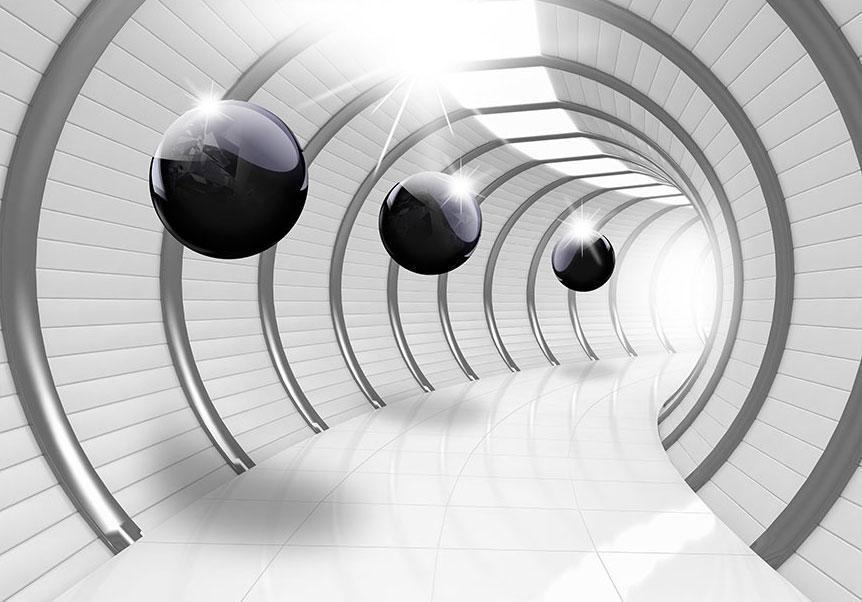 Wall Mural - Futuristic Tunnel-Wall Murals-ArtfulPrivacy