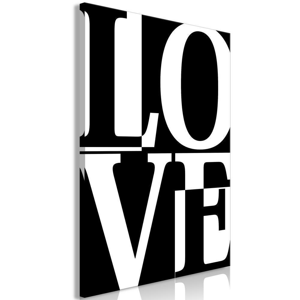 Canvas Print - Black and White Love (1 Part) Vertical-ArtfulPrivacy-Wall Art Collection