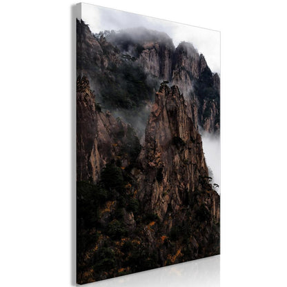 Canvas Print - Heart of Mountain Landscape (1-part) - Clouds Amid Rocks-ArtfulPrivacy-Wall Art Collection