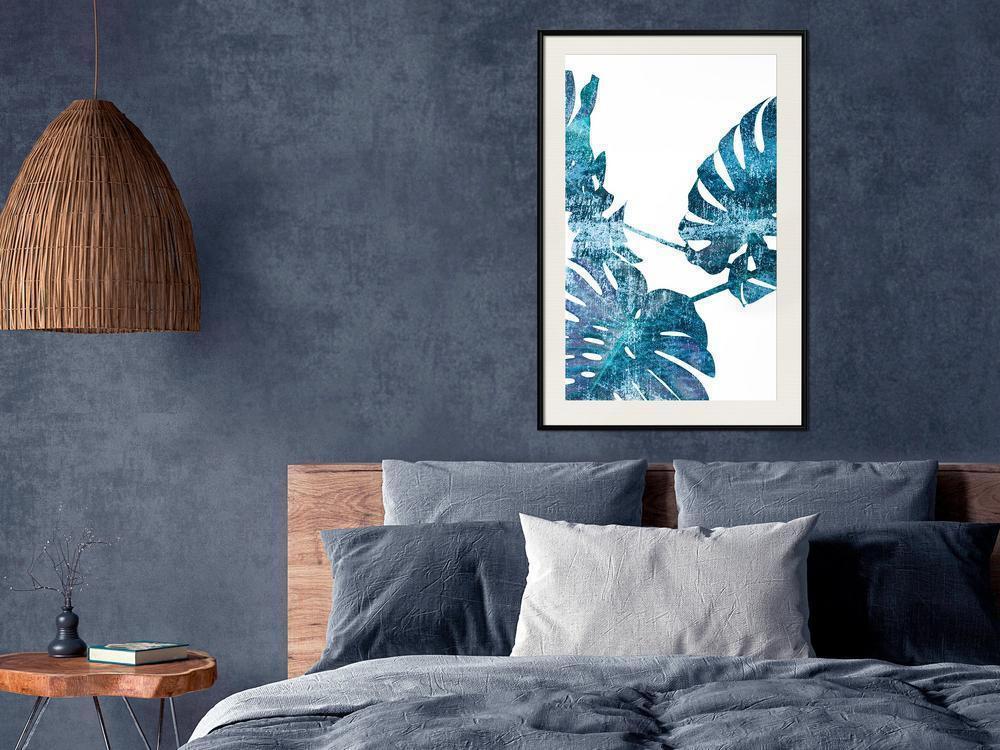 Botanical Wall Art - Sapphire Monstera-artwork for wall with acrylic glass protection