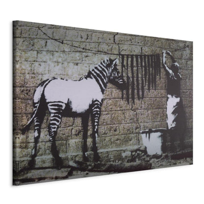 Canvas Print - Zebra washing (Banksy)-ArtfulPrivacy-Wall Art Collection