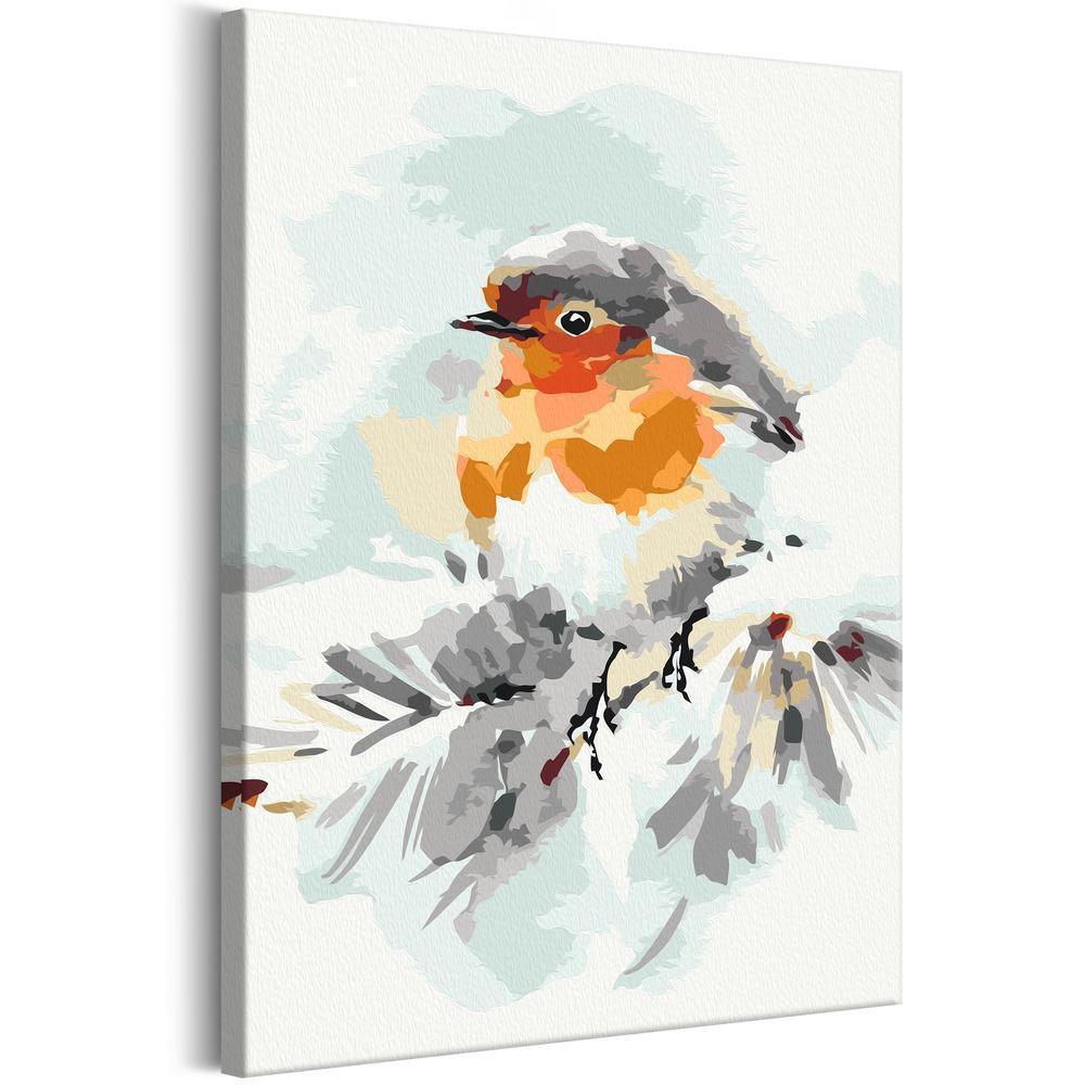 Start learning Painting - Paint By Numbers Kit - Bird on the Christmas Tree - new hobby