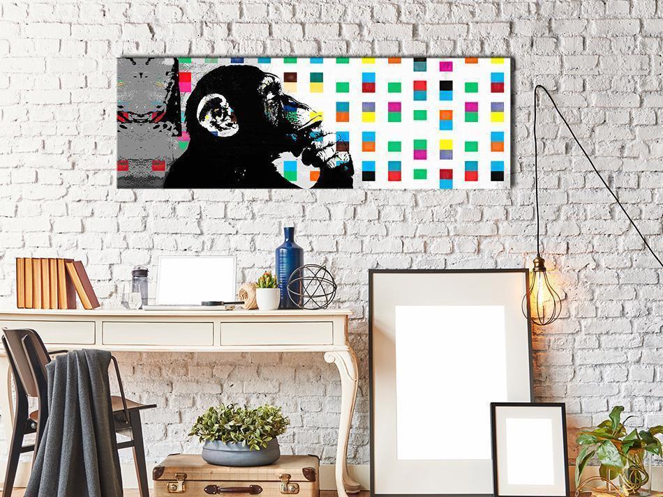 Canvas Print - Banksy: The Thinker Monkey-ArtfulPrivacy-Wall Art Collection