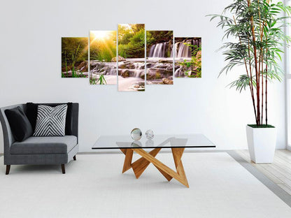 Canvas Print - Forest Waterfall-ArtfulPrivacy-Wall Art Collection