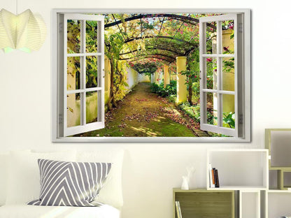 Canvas Print - Window: View on Pergola-ArtfulPrivacy-Wall Art Collection