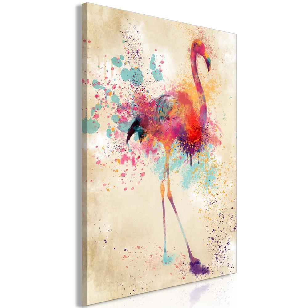 Canvas Print - Watercolor Flamingo (1 Part) Vertical-ArtfulPrivacy-Wall Art Collection