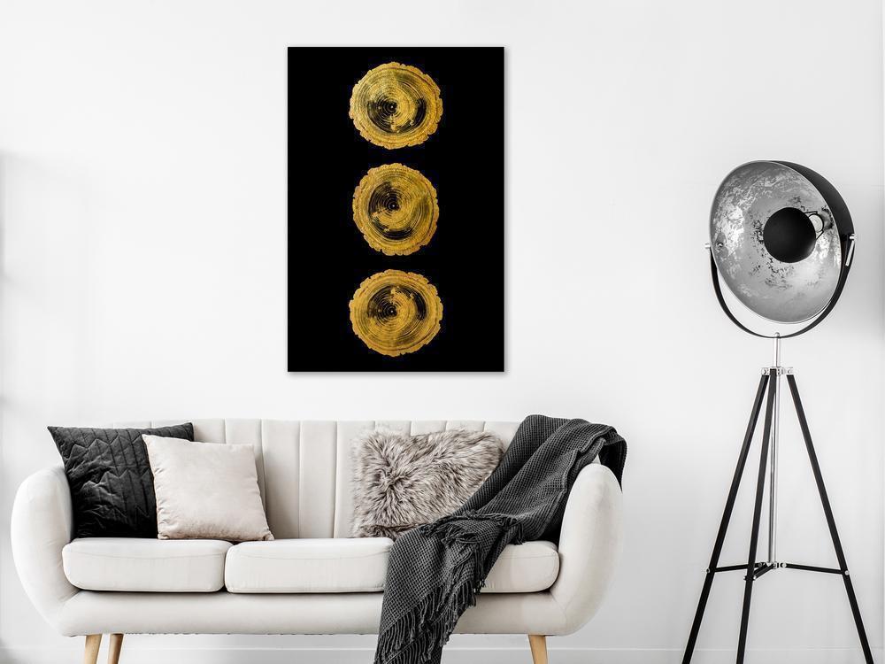 Canvas Print - Golden Knots (1 Part) Vertical-ArtfulPrivacy-Wall Art Collection