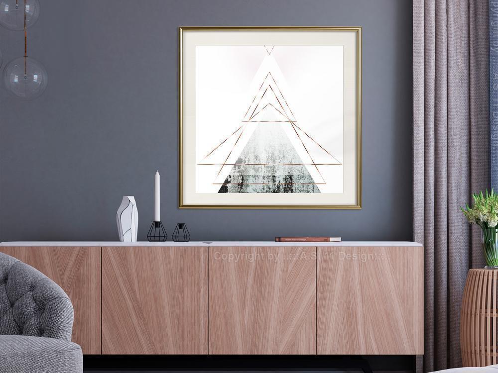 Abstract Poster Frame - Snow-Capped Peak (Square)-artwork for wall with acrylic glass protection