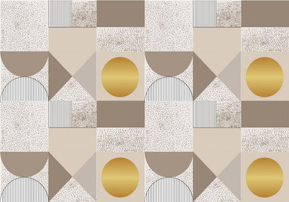 Wall Mural - Beige and Gold Geometric Pattern