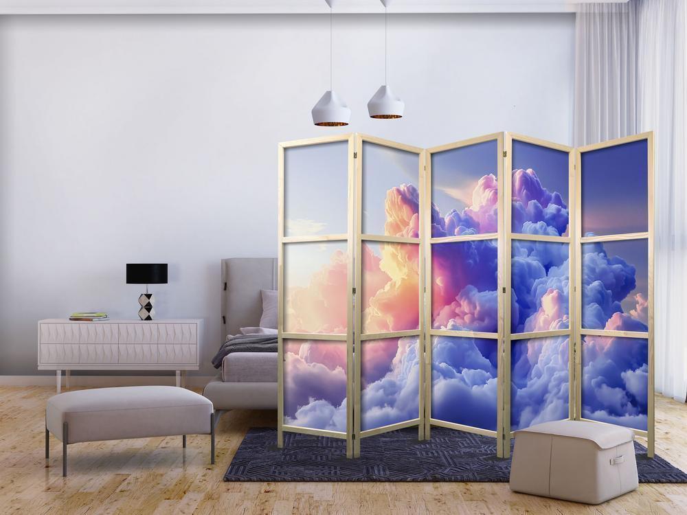 Japanese Room Divider - Clouds Like Painted: Artistic Brushes of Dawn Painting the Sky