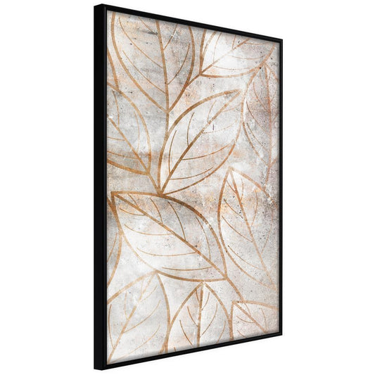 Botanical Wall Art - Copper Leaves-artwork for wall with acrylic glass protection