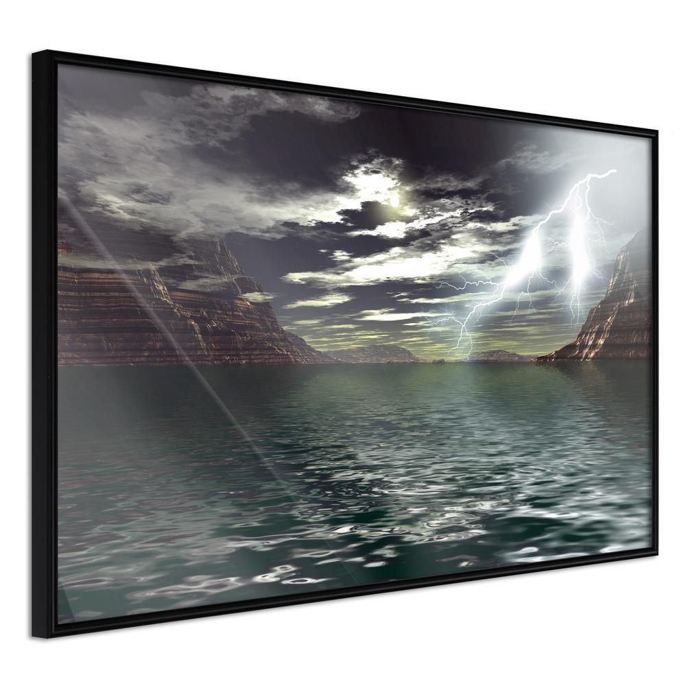 Framed Art - Storm over the Canyon-artwork for wall with acrylic glass protection