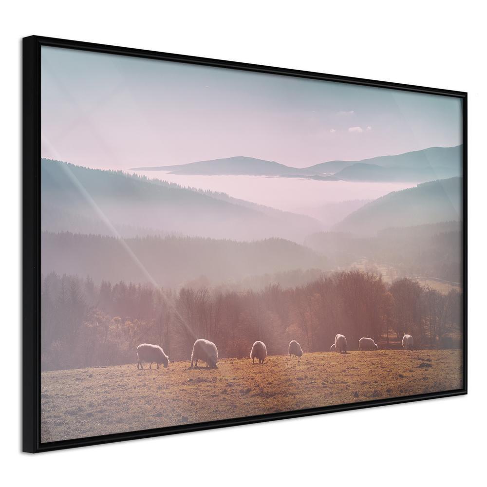 Framed Art - Mountain Pasture-artwork for wall with acrylic glass protection