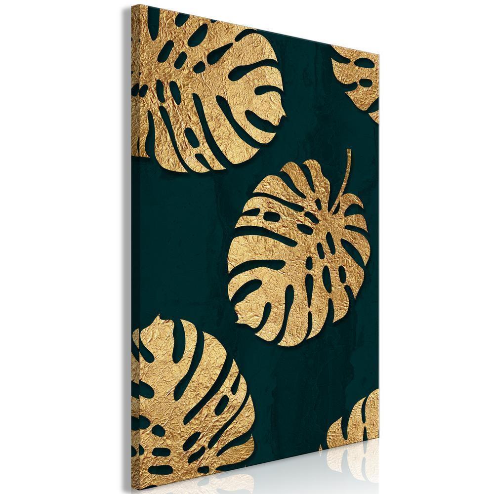 Canvas Print - Leaves of Luxury (1 Part) Vertical-ArtfulPrivacy-Wall Art Collection
