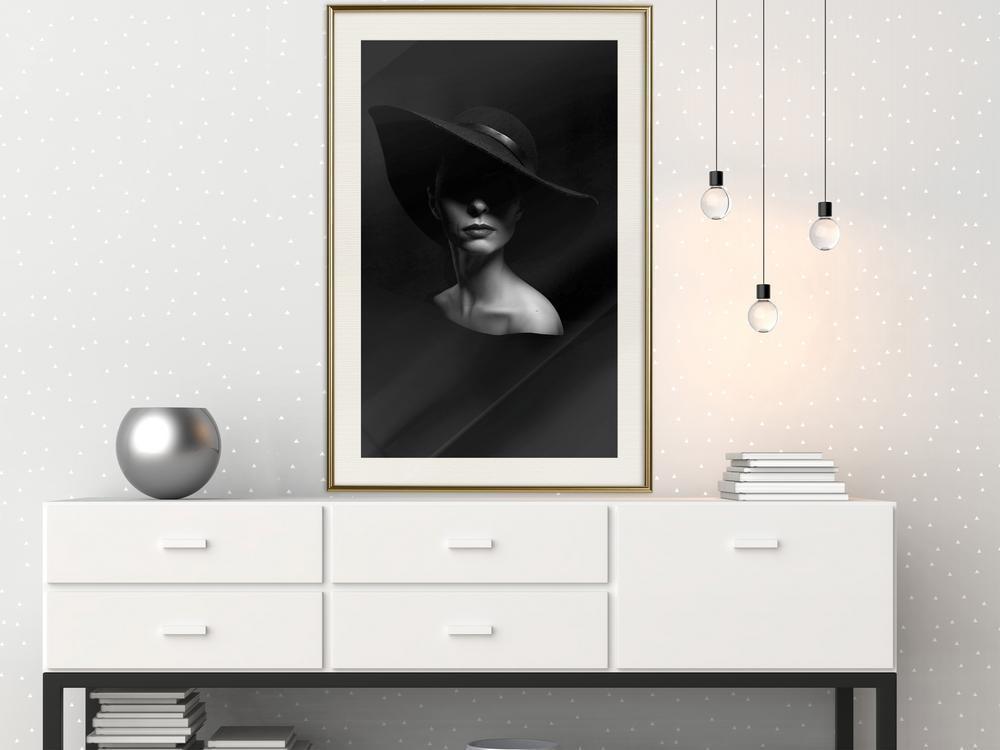 Wall Decor Portrait - Woman in a Hat-artwork for wall with acrylic glass protection