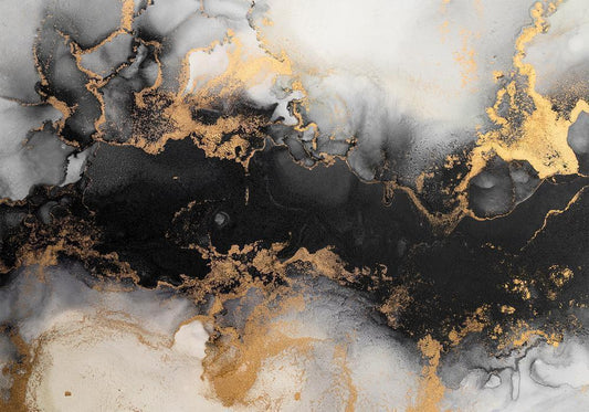 Wall Mural - Gold Explosions - an Abstract Pattern Inspired by Marble-Wall Murals-ArtfulPrivacy