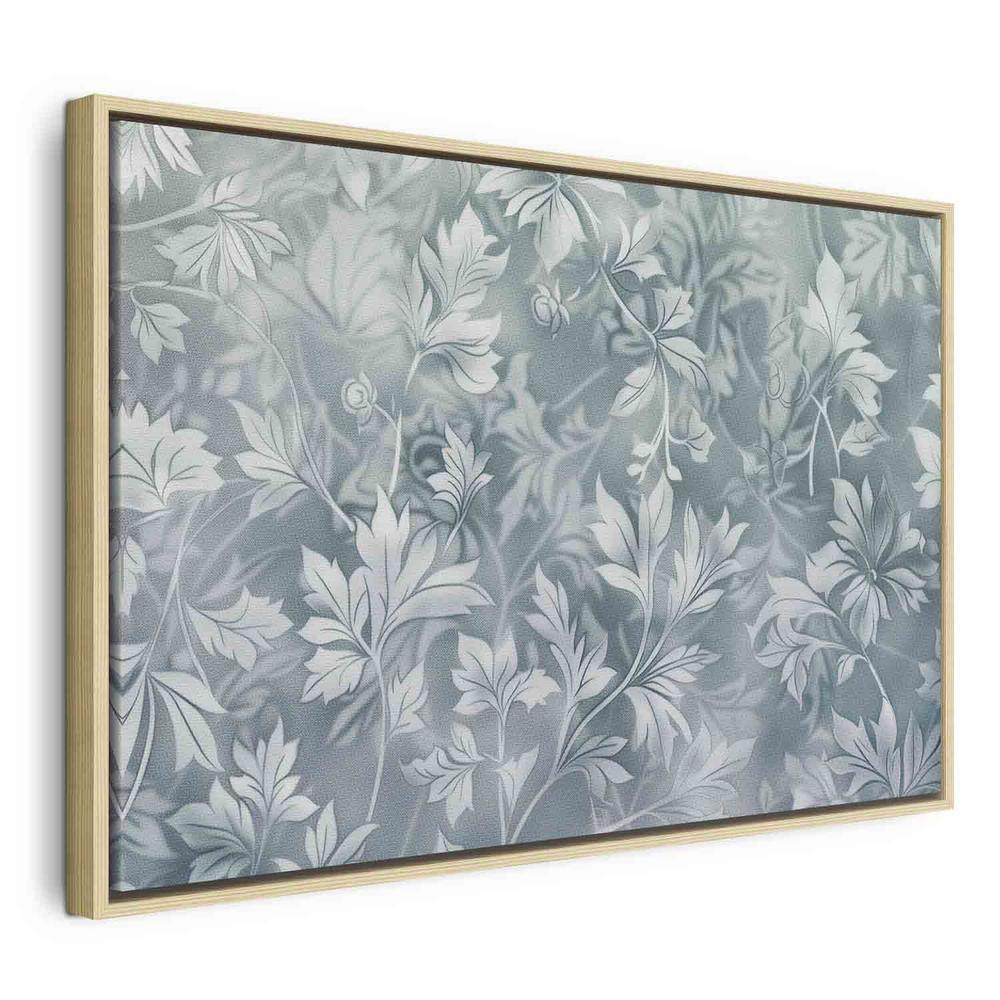 Canvas Print - Ornaments in Worn Muted Turquoises: Delicate Plant Pattern