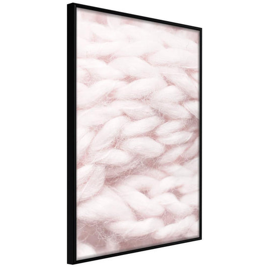 Winter Design Framed Artwork - Pale Pink Knit-artwork for wall with acrylic glass protection