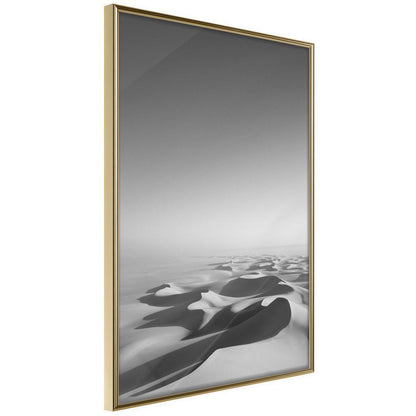 Black and White Framed Poster - Ocean of Sand I-artwork for wall with acrylic glass protection